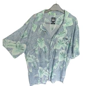 Men's‎ BILLABONG Leaf Print Button-Up Shirt Tropical